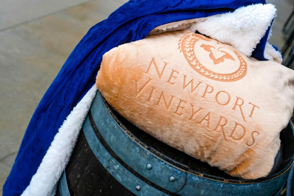 Newport Vineyards logo branded extra comfy loungewear